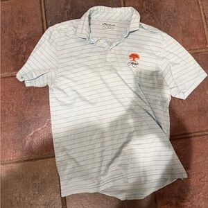 Peter Millar Light Blue Striped Polo Shirt